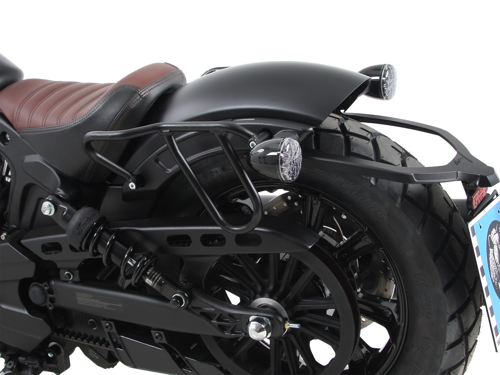 Lederen tashouder Cutout zwart voor Indian Scout Bobber (2017-)