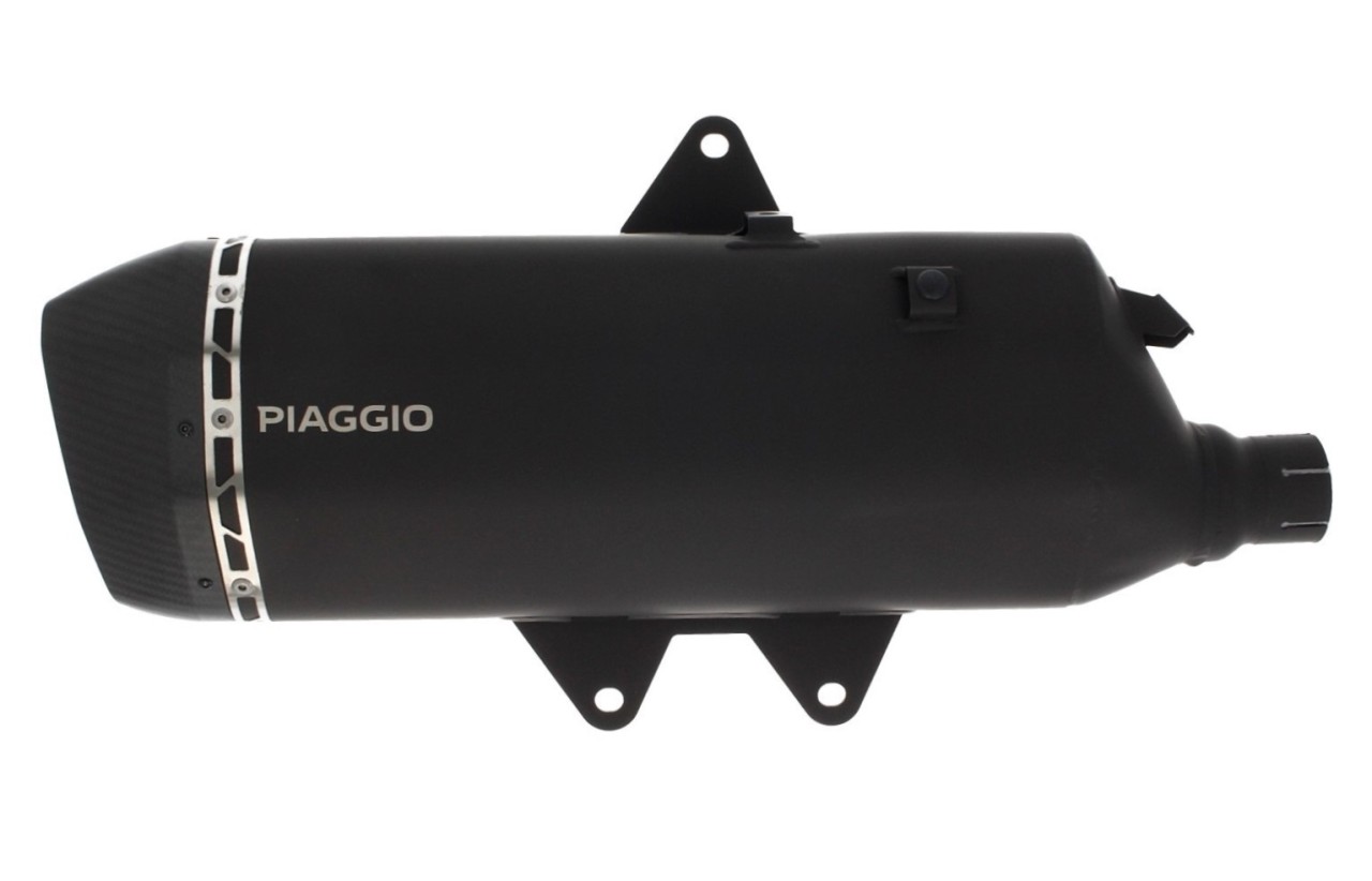 Slip-on uitlaatdemper roestvrij staal zwart voor Piaggio MP3 HPE 400