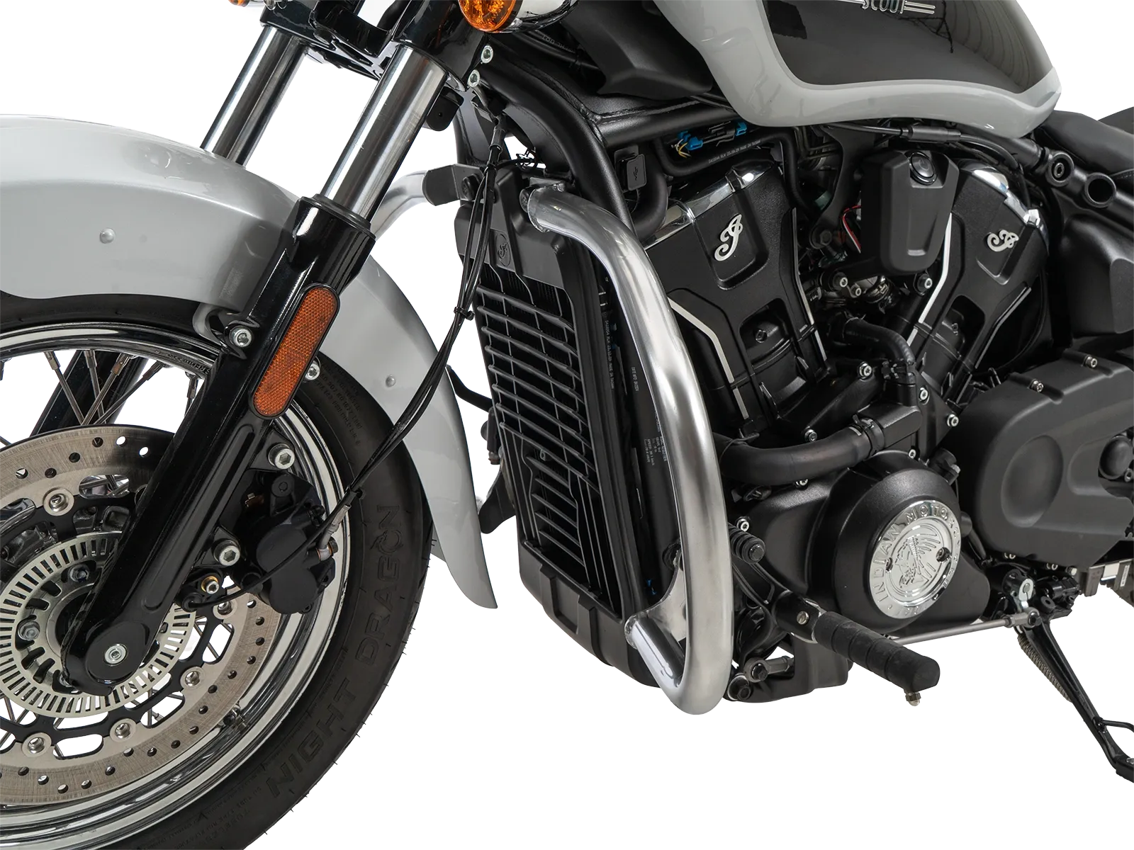Chroom motorbeschermer voor Indian Scout Bobber 1250 (25-) Hepco & Becker