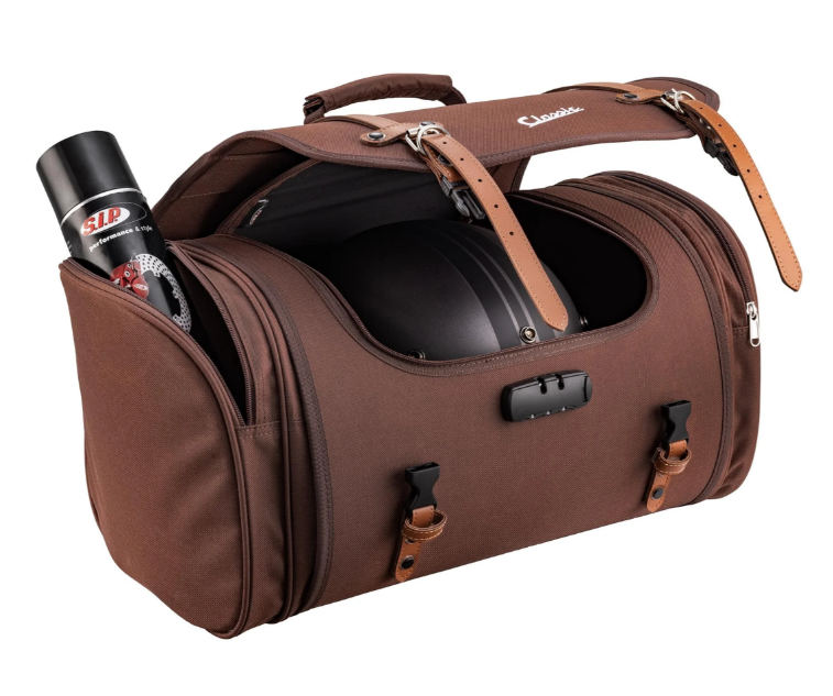 Classic" tas groot voor Vespa, nylon, tabak bruin
