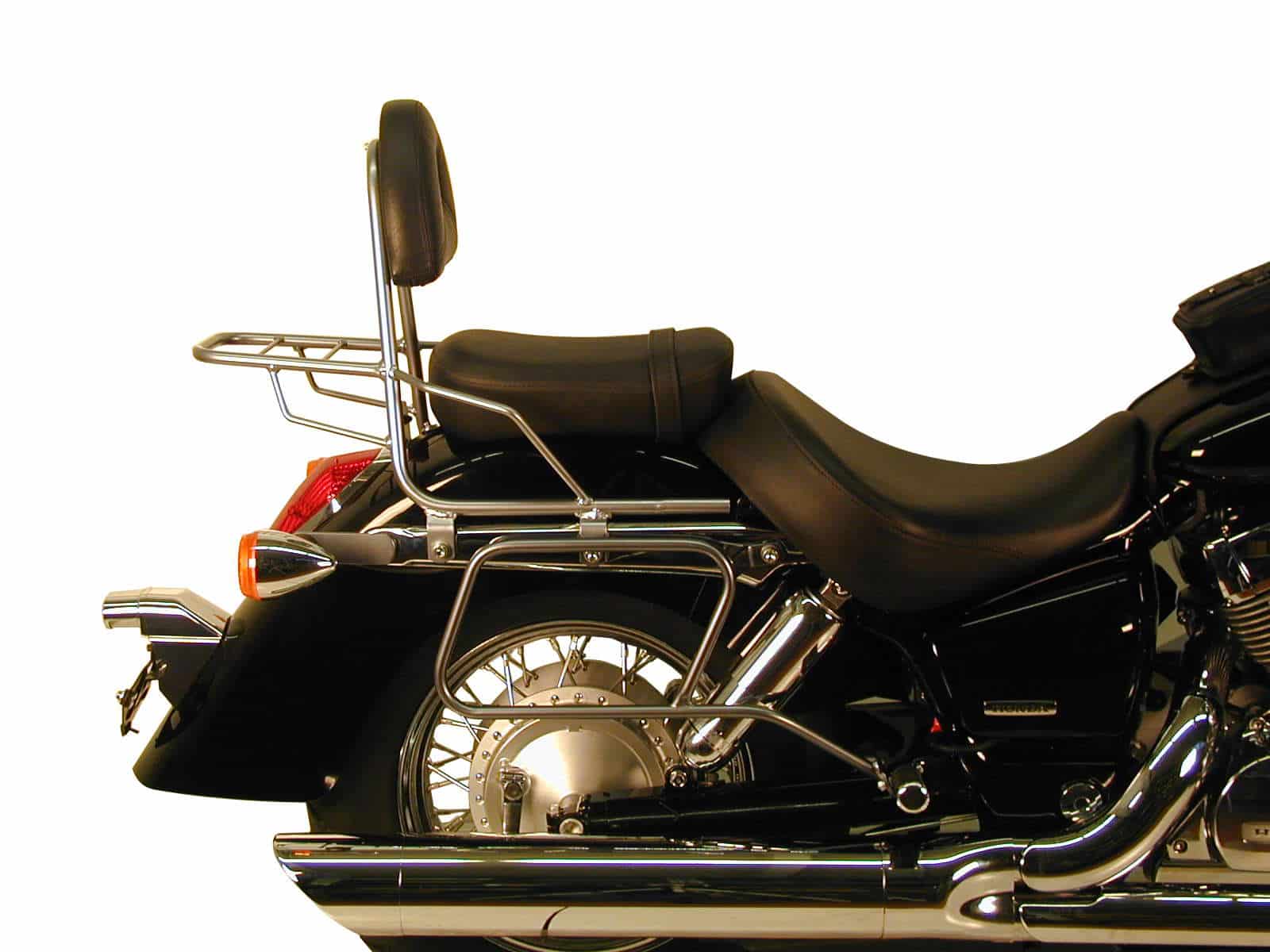 Chromen buisvormige leren tassenhouder voor Honda VT 750 C Shadow (04-07) Hepco & Becker