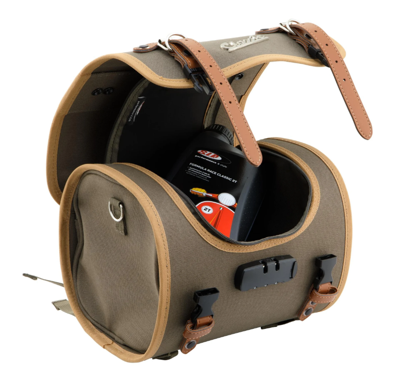 Tas "Classic" klein voor Vespa, canvas, olijfkleurig