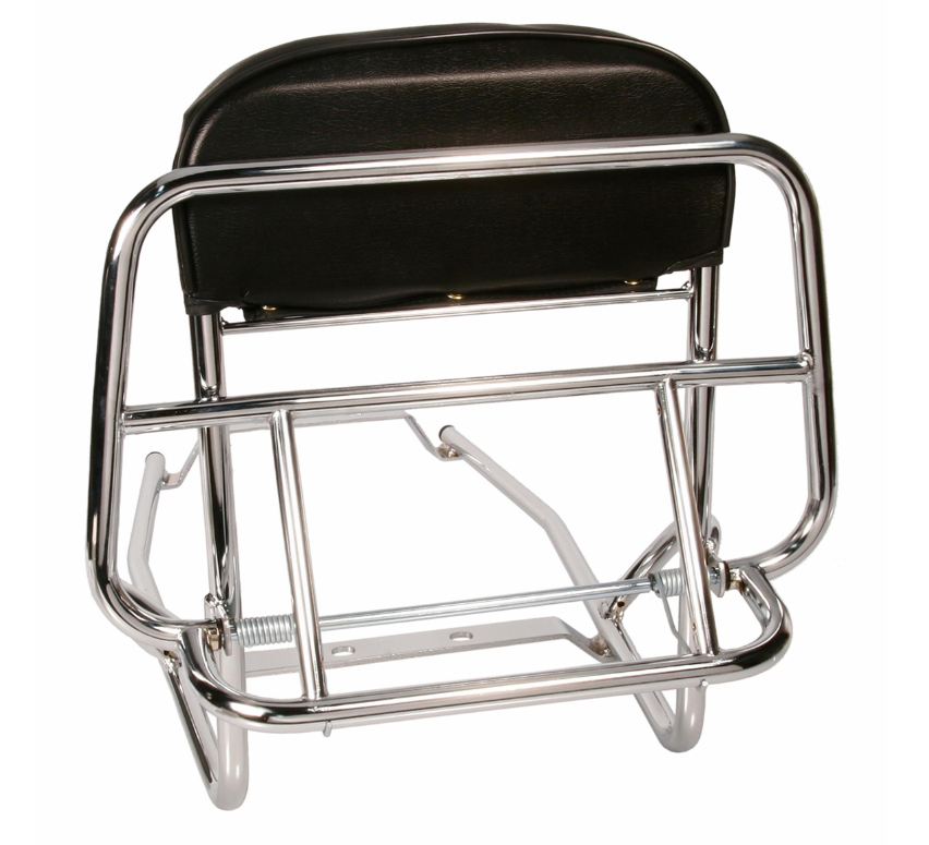 Bagagerek achteraan voor Vespa PX 80-200cc, opvouwbaar, chroom