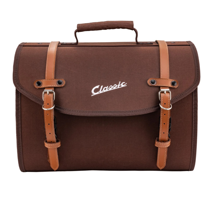 Classic" tas groot voor Vespa, nylon, tabak bruin