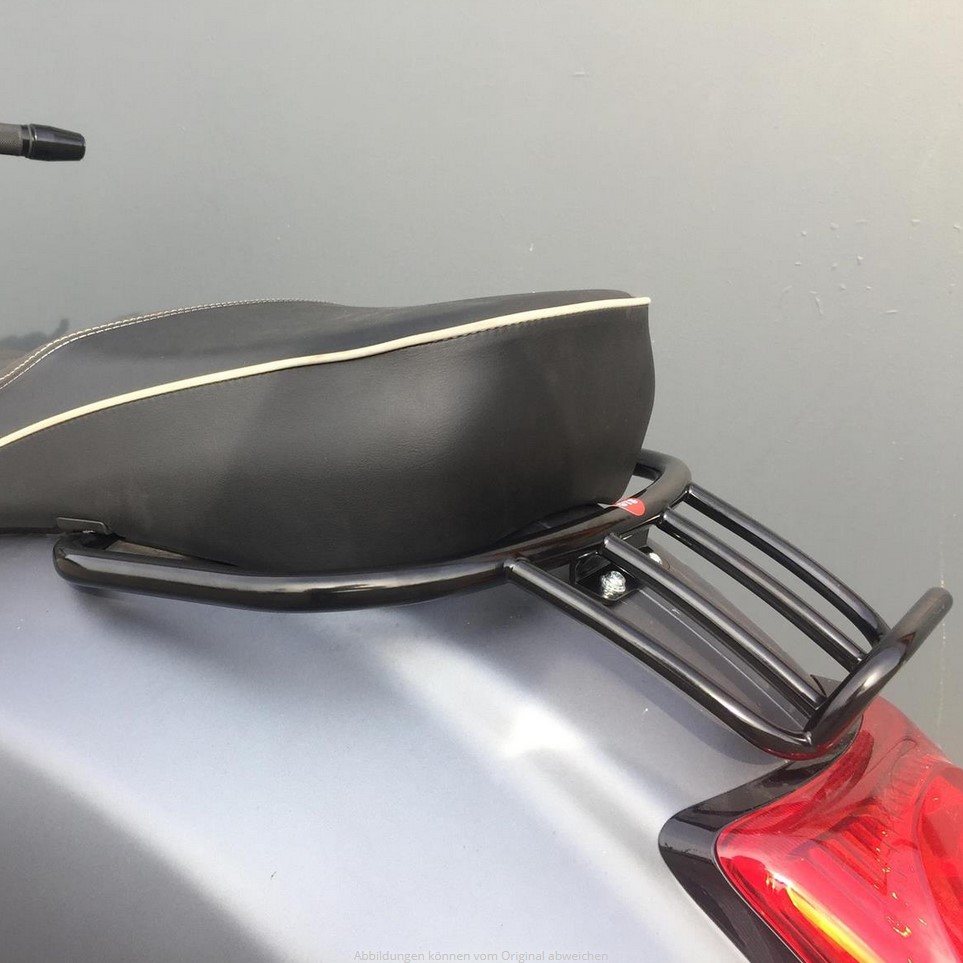 Bagagerek / duohandgreep achter 70s voor Vespa GTS/GTV/GT 125-300ccm 4T LC, glanzend zwart