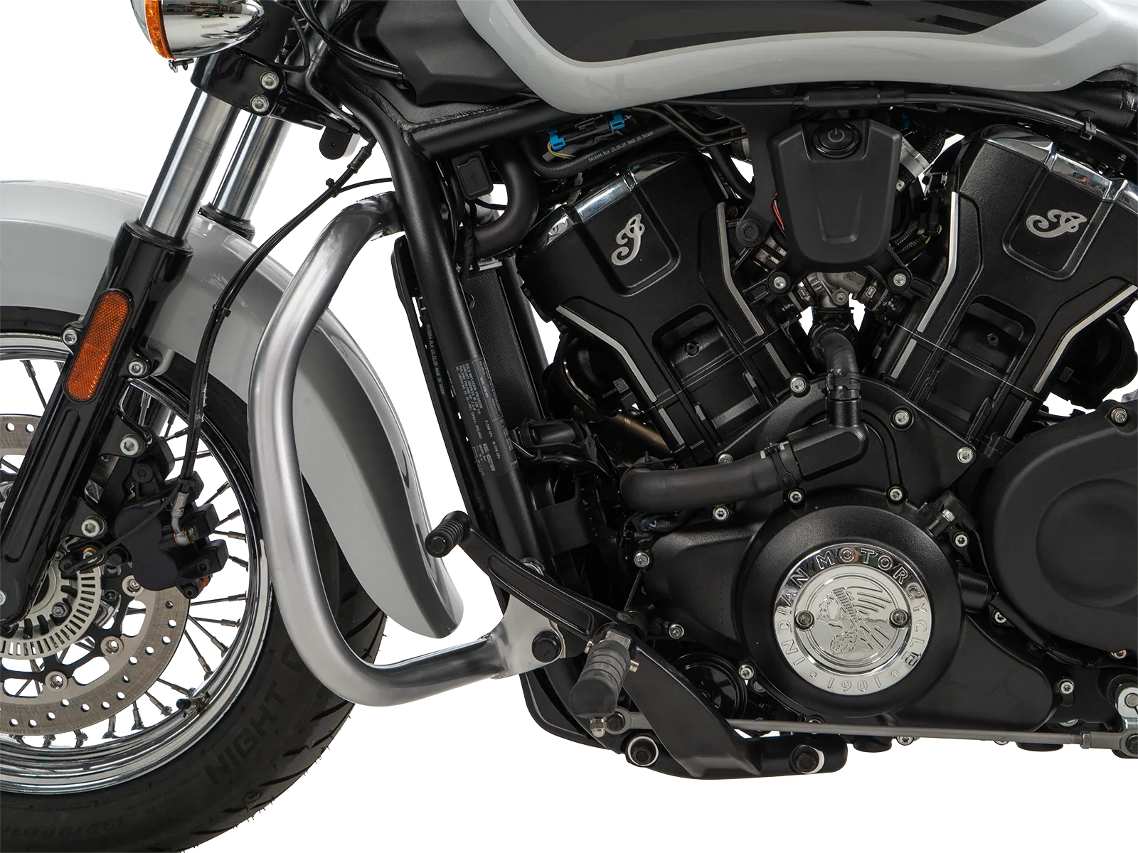Chroom motorbeschermer voor Indian 101 Scout 1250 (25-) Hepco & Becker