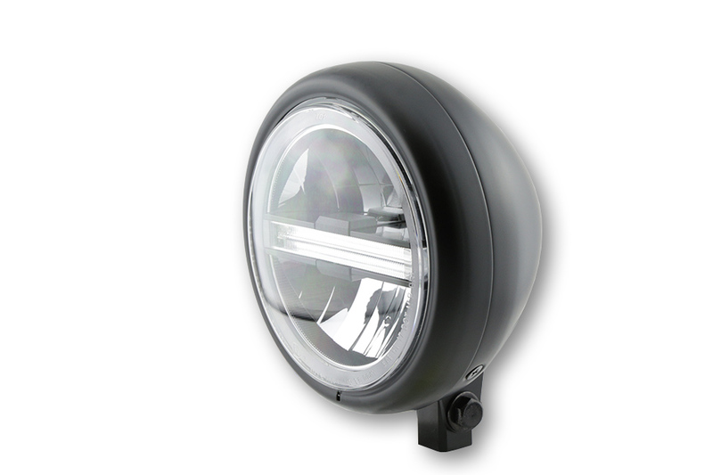 HIGHSIDER pro 5 3/4 inch koplamp Pecos Type 6 LED Zwart Onderste Montage, Met TFL