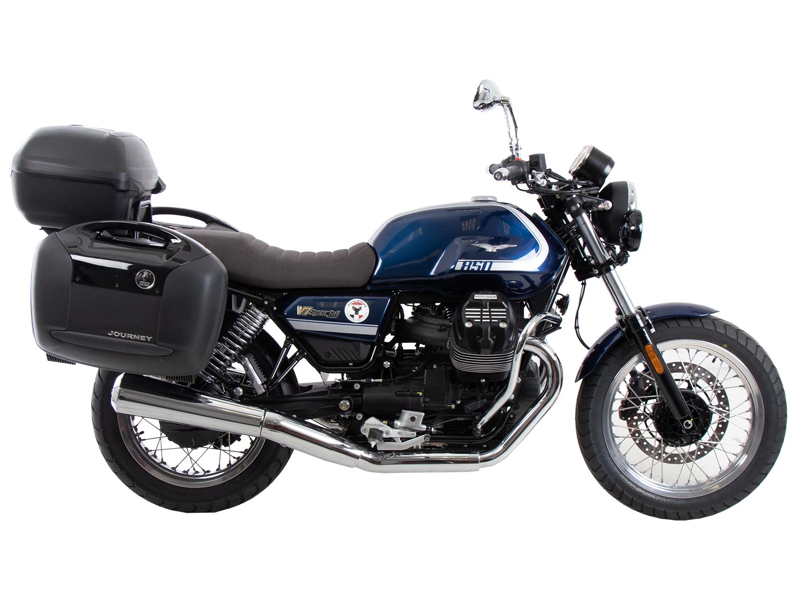 Zwarte bagagedrager voor Moto Guzzi V7 Special/Stone/Centenario (21-24) Hepco & Becker