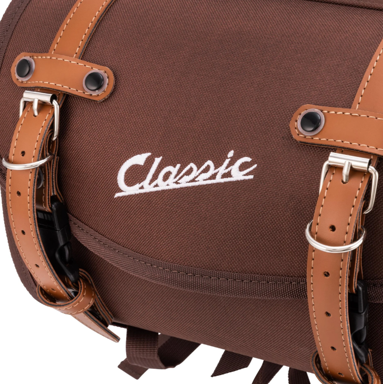 Classic" tas klein voor Vespa, nylon, tabak bruin