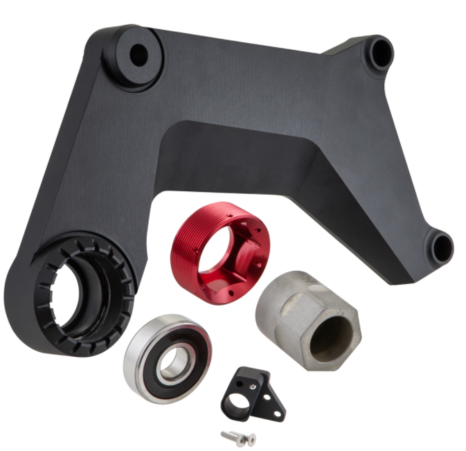 Zwenkarm voor race-uitlaat, achteraan voor Vespa GTS/GTS Super/GTV 125-300cc met ABS, zwart