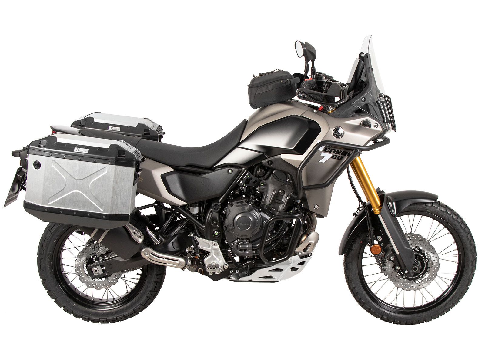 Kofferdragerset Cutout roestvrij staal incl. kofferset Xplorer Cutout zilver voor Yamaha Ténéré 700 (25-)