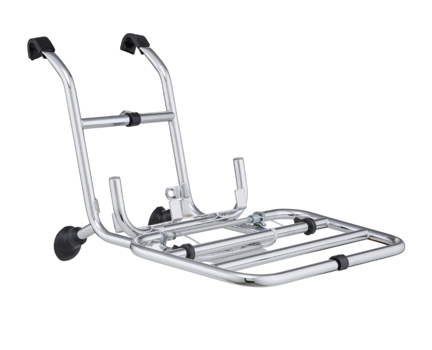 Bagagerek vooraan voor Vespa PX 80-200cc, opvouwbaar, chroom