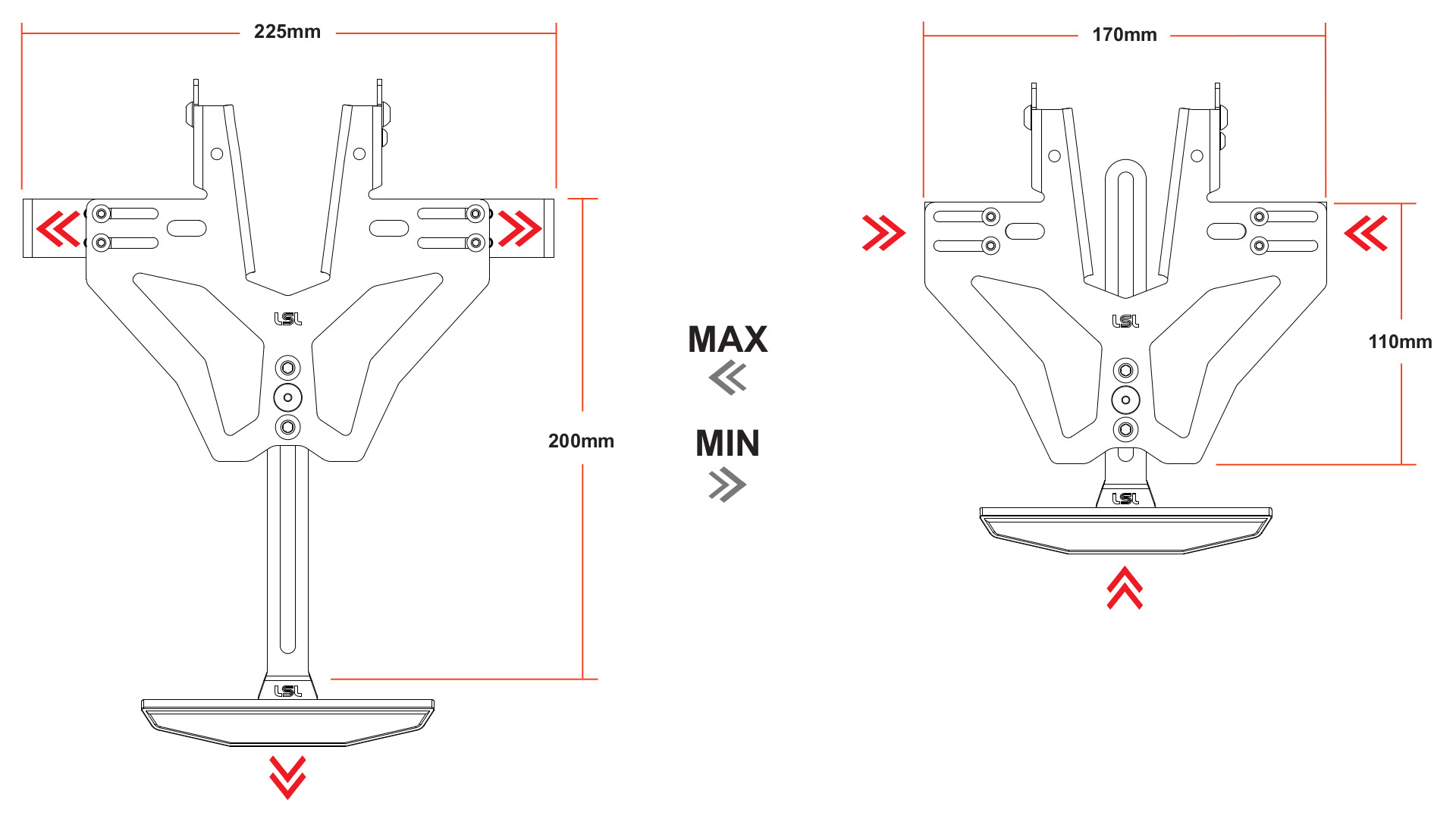 Korte kentekenplaathouder incl. kentekenplaatverlichting voor KTM 690 SMC / Enduro / R (08-13)