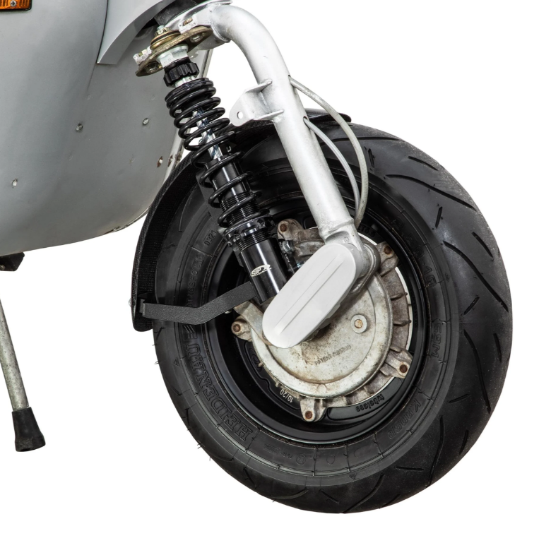 Spatbord 2.0 Garelli Race EVO II voor Vespa PX 80-200ccm, carbon helder, beugel zwart
