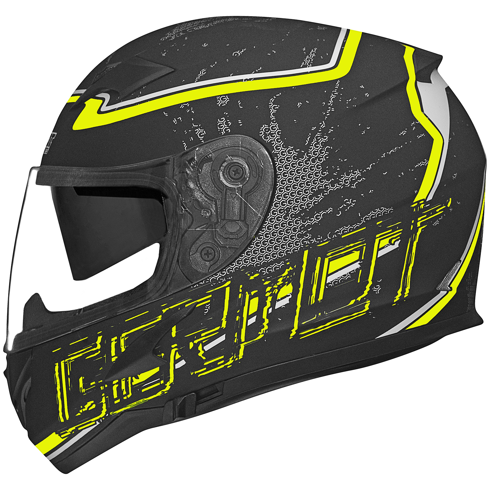 Germot GM 306 integraalhelm, mat zwart/fluo geel