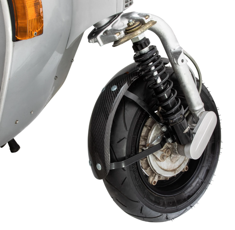 Spatbord Garelli Race EVO II voor Vespa PX 80-200ccm, carbon, houder zwart