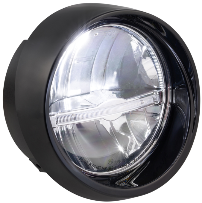 Koplamp LED voor Vespa Primavera 50-150ccm 2T/4T (-'18), glanzend zwart