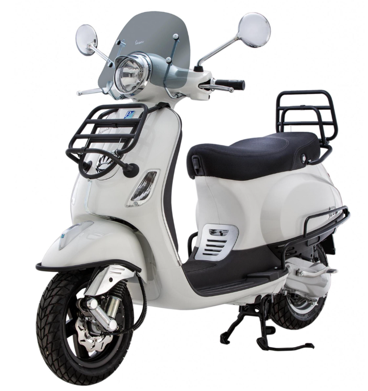 Bagagerek achteraan voor Vespa LX /LXV /S 50-150cc, opvouwbaar, zwart