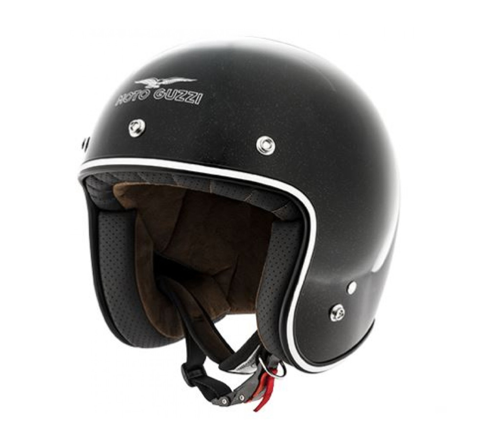 Moto Guzzi Jet Helm Metalflank Helm zwart