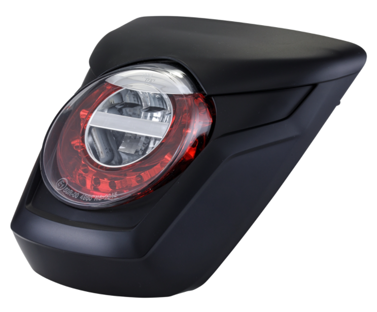 Achterlicht LED rood voor Vespa Primavera/Sprint 50-150ccm, rand - mat zwart