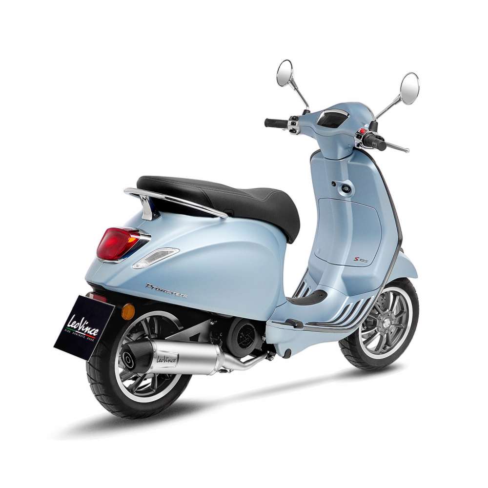 LeoVince uitlaatsysteem LV One Evo voor Vespa Primavera 125, roestvrij staal zilver, slip on, E-certificaat