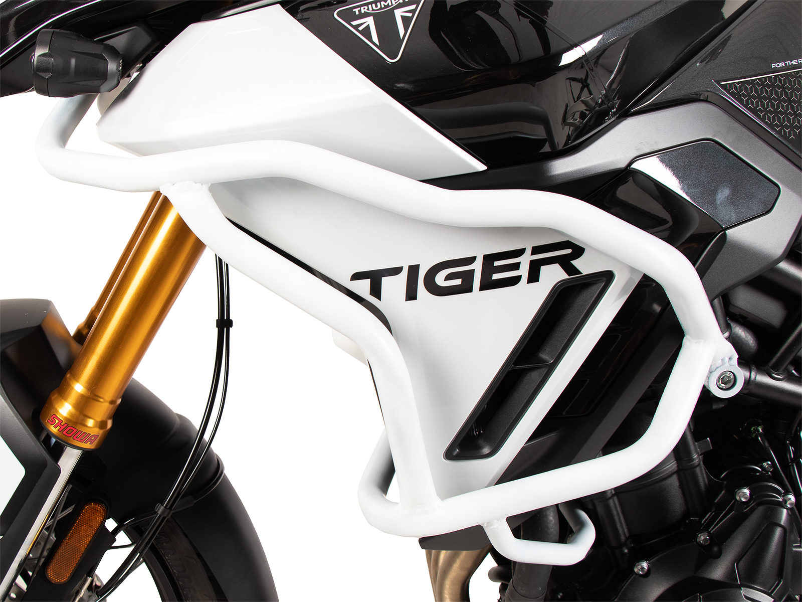 Tankbeschermbeugel "Solid" wit voor Triumph Tiger 900 GT / Pro (24-) Hepco & Becker