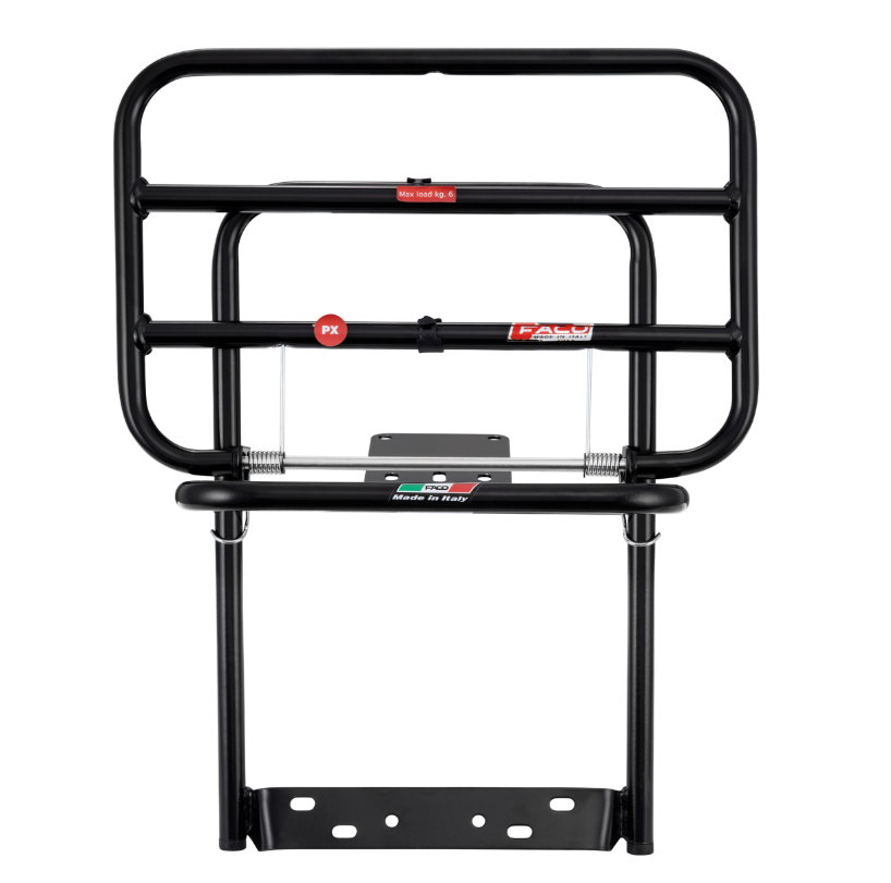 Bagagerek achteraan voor Vespa PX 80-200cc, opvouwbaar, zwart