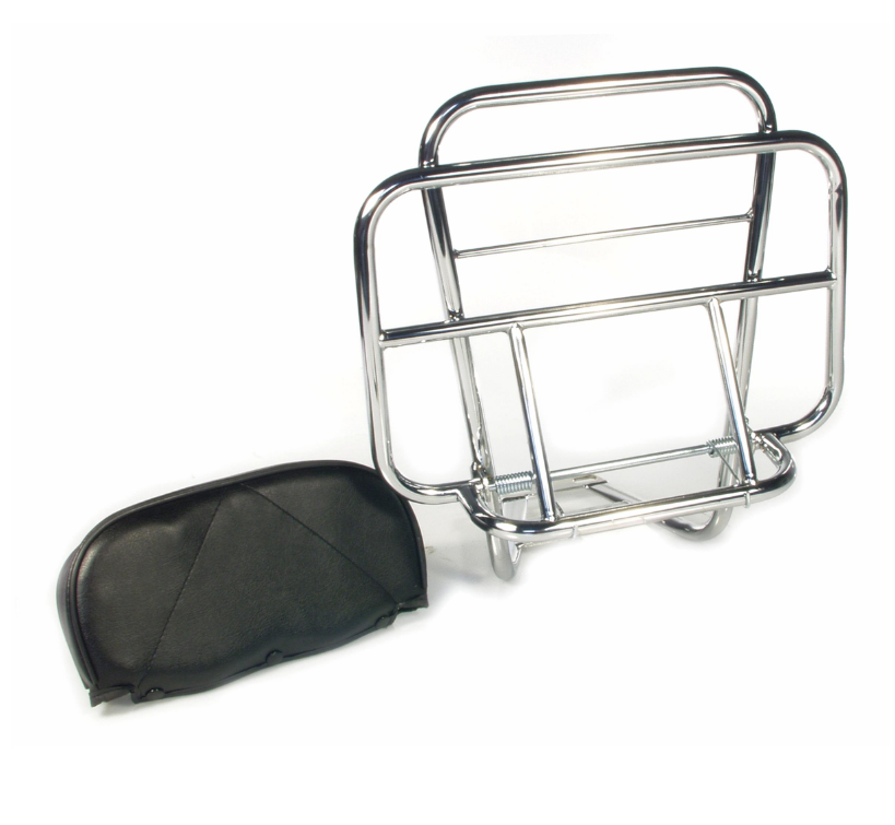 Bagagerek achteraan voor Vespa PX 80-200cc, opvouwbaar, chroom