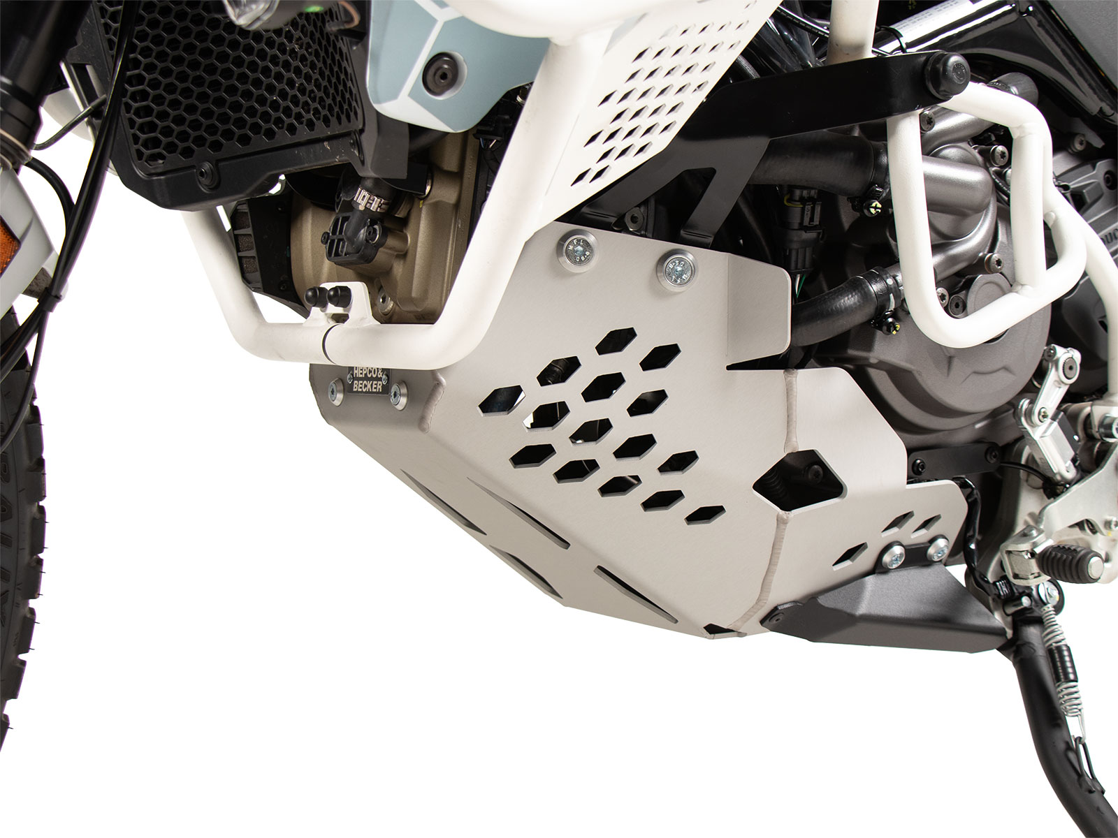 Motorbeschermplaat zilver voor Ducati DesertX (22-) Hepco & Becker