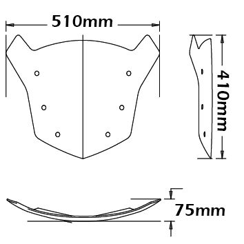 Sport windscherm voor BMW K 1200 GT /K 1300 GT, helder
