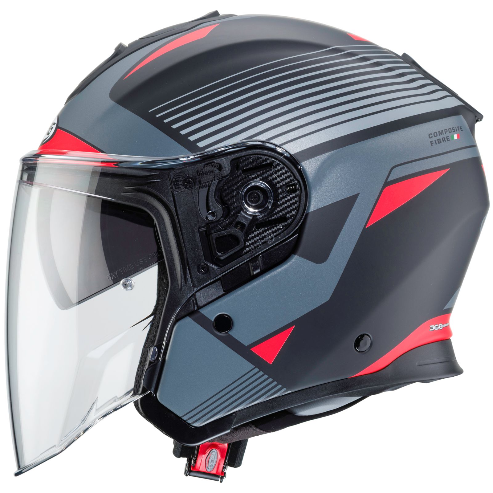 Caberg Helm Flyon Rio, mat zwart/antraciet rood