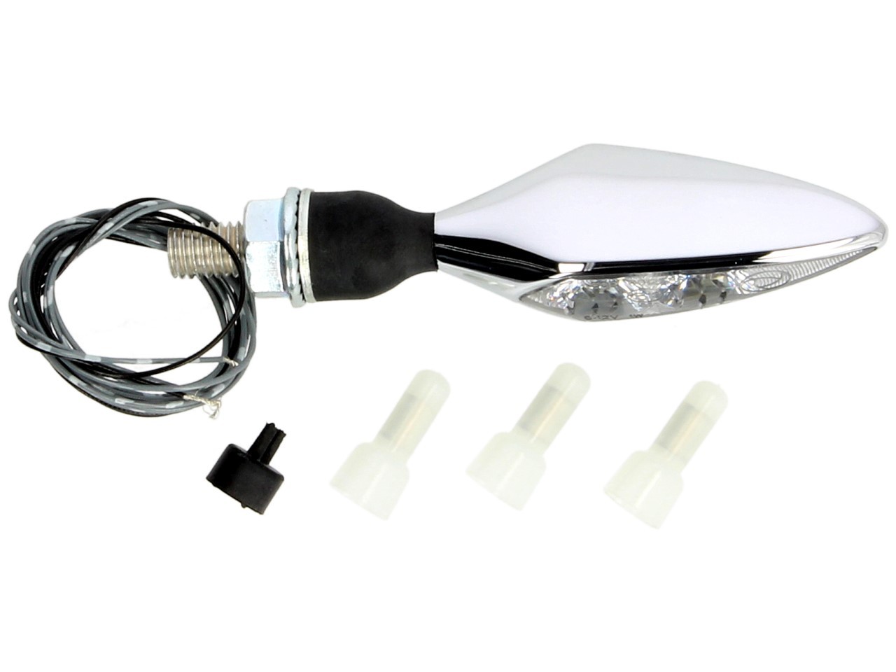 Kellermann indicator met positielicht, Rhombus PL, staal, LED, VL, 12 V, glanzend chroom, M8x20