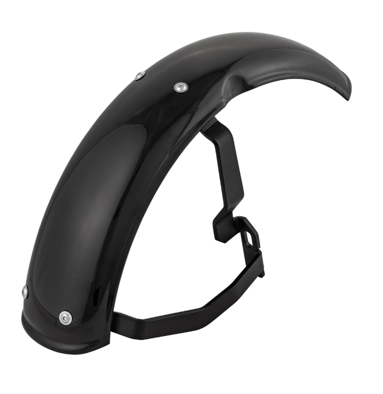Spatbord 2.0 Garelli voor Vespa PX 80-200ccm, metaal zwart glanzend, beugel zwart