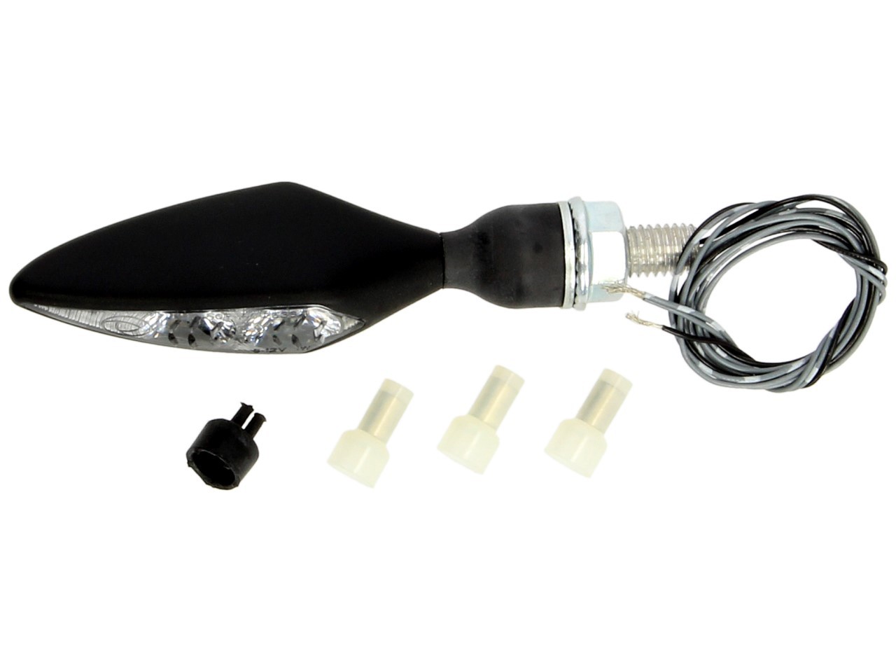 Kellermann-knipperlicht, Rhombus PL, staal, LED, rechtsvoor, 12 V, zwart gesatineerd, E-keurmerk
