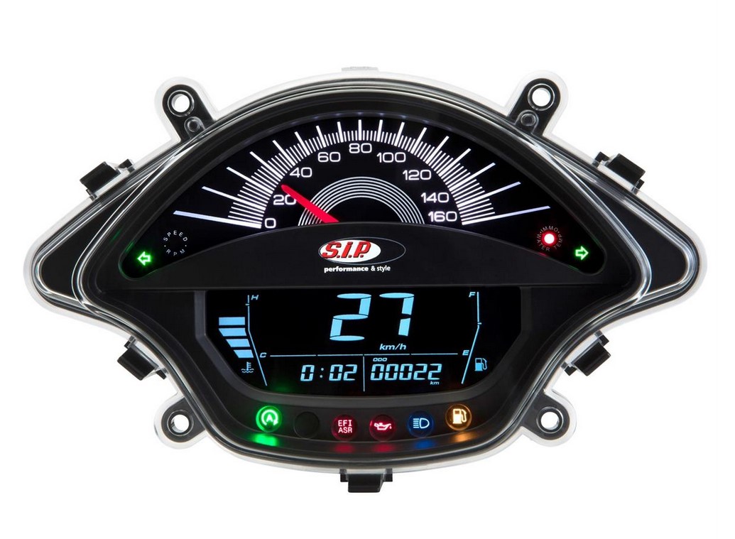 Toerenteller/snelheidsmeter voor Vespa GTS/GTS Super 300cc FL ('14-), zwart