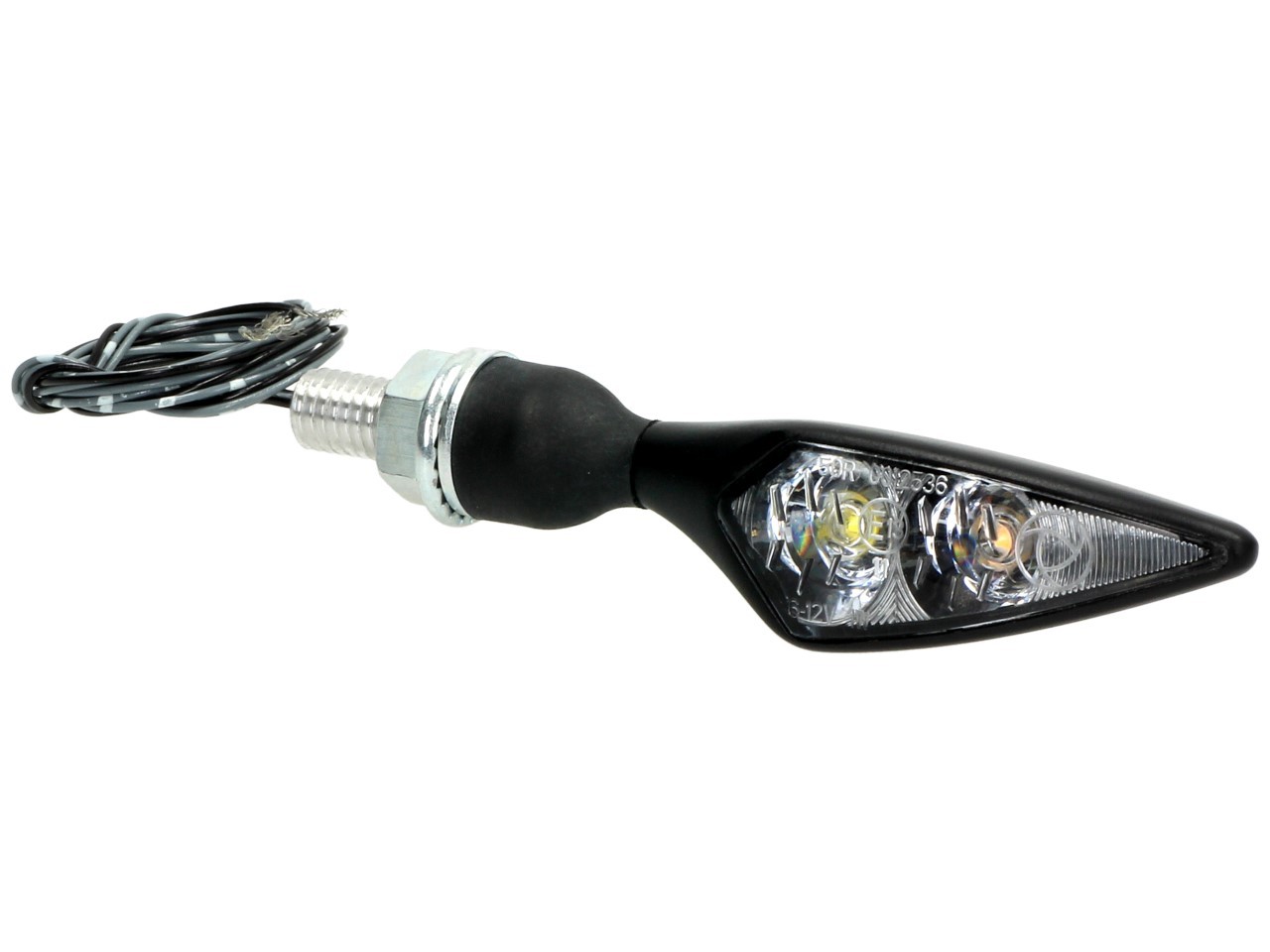 Kellermann-knipperlicht, Rhombus PL, staal, LED, linksvoor, 12 V, zwart gesatineerd, E-keurmerk