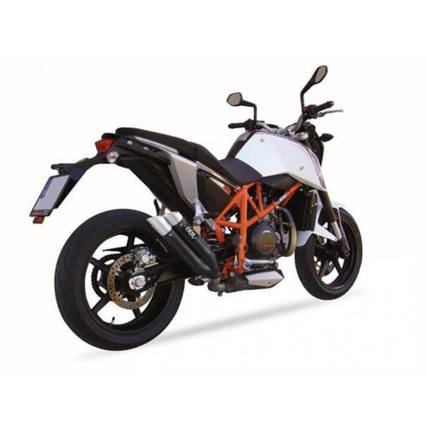 IXIL Hyperlow zwart XL achterdemper KTM Duke 690, roestvrij staal, Dualexit, E-keurmerk