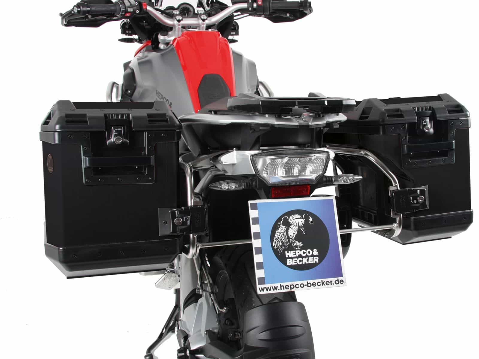 Kofferdrager set Cutout drager incl. kofferset Xplorer Cutout zwart voor BMW R 1200 GS LC (13-18)