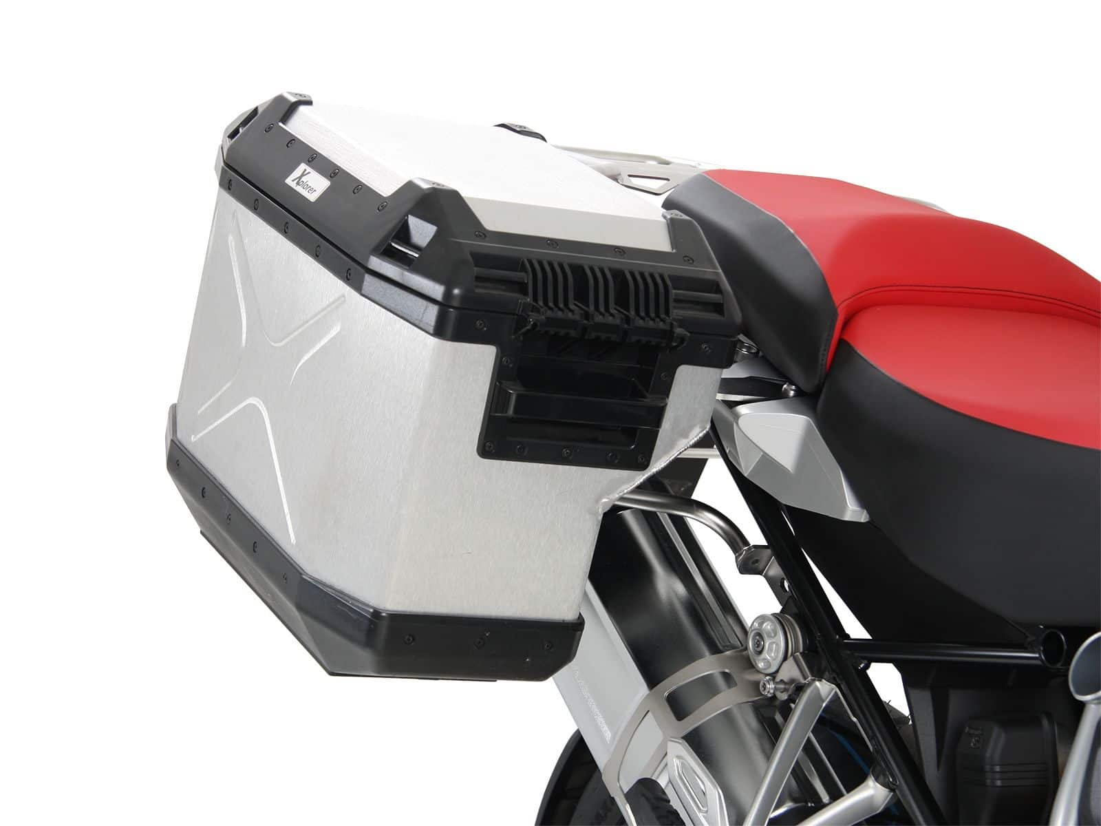 Kofferdrager set Uitgesneden drager incl. kofferset Xplorer Uitgesneden zilver voor BMW R 1250 GS Adventure