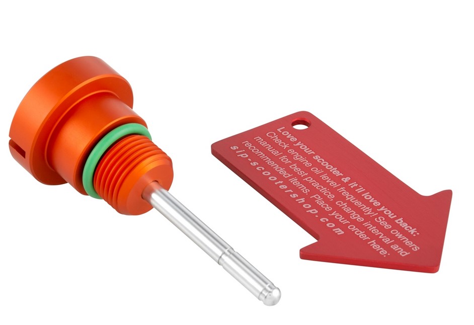 Olievulplug motorolie voor Vespa, mat oranje