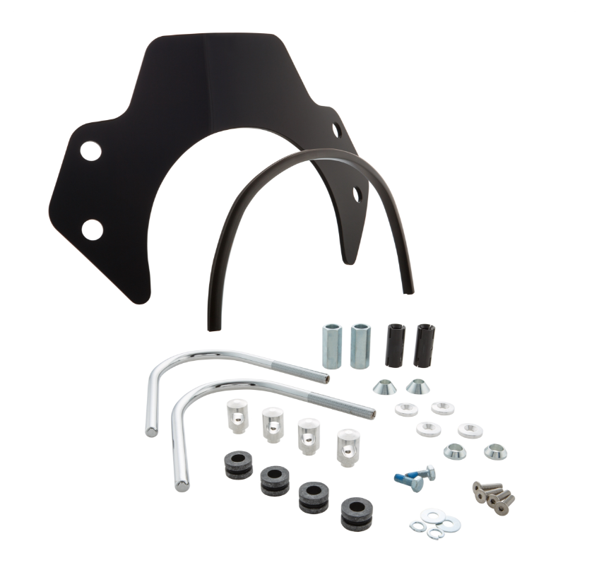 Flyscreen voor Vespa GTS/GTS Super/GT/GT L 125-300cc, houders zilver, zwart getint