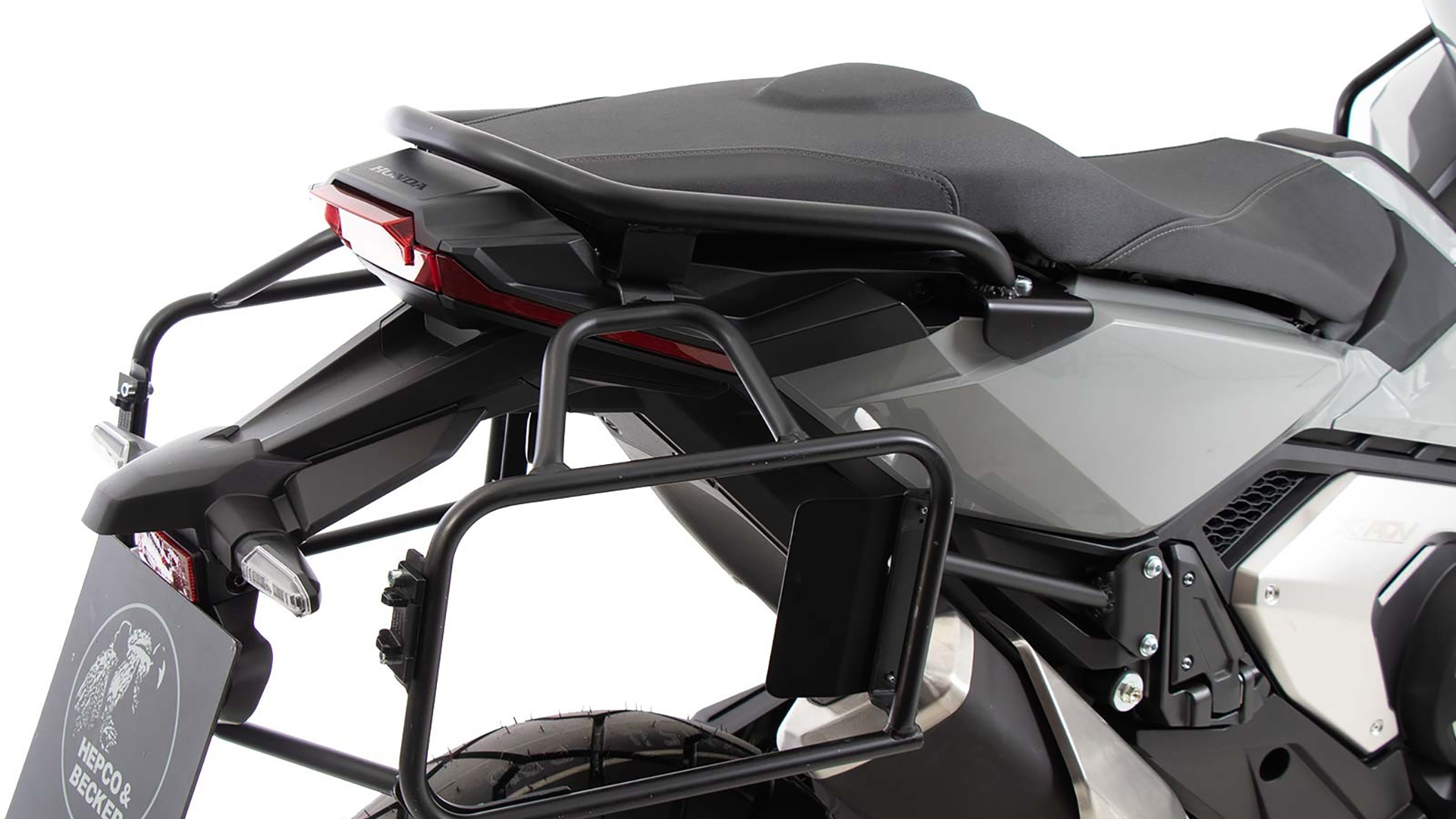 Passagiersbeugel/reling zwart voor achterdemper voor Honda X-ADV 750 (21-24) Hepco & Becker