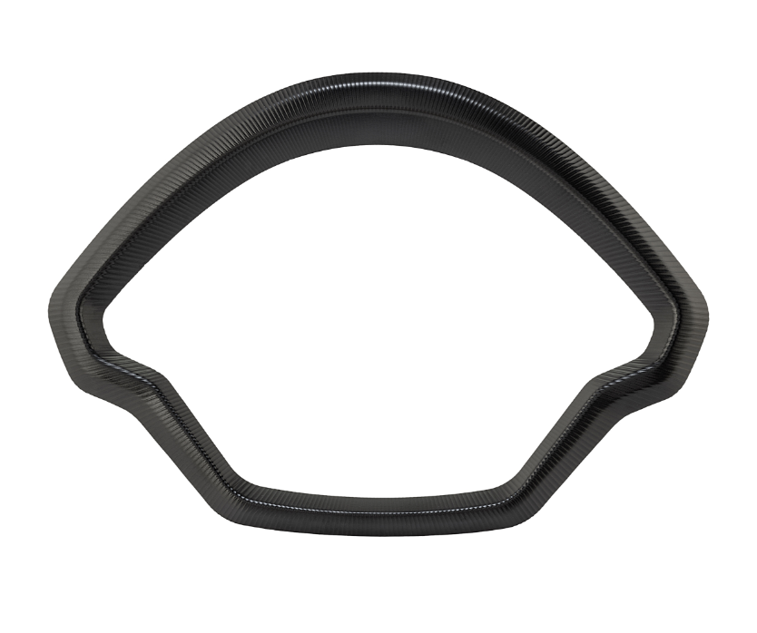 Decoratieve ring snelheidsmeter voor Vespa GTS/GTS Super 125/300cc (`22-), aluminium, zwart geanodiseerd