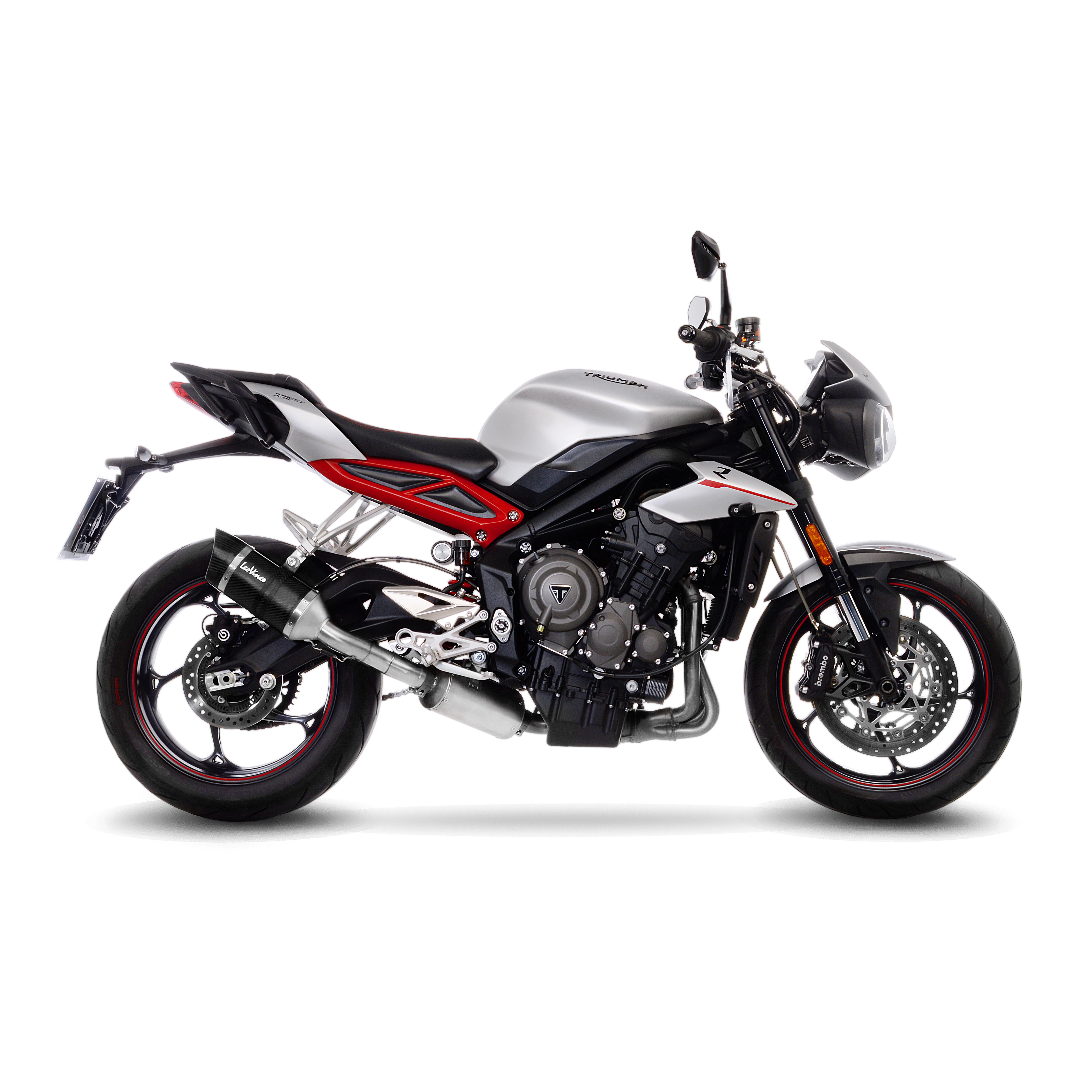LeoVince uitlaatsysteem LV Pro, carbon, slip on voor Triumph Street Triple 765 765 S /RS (18-21)