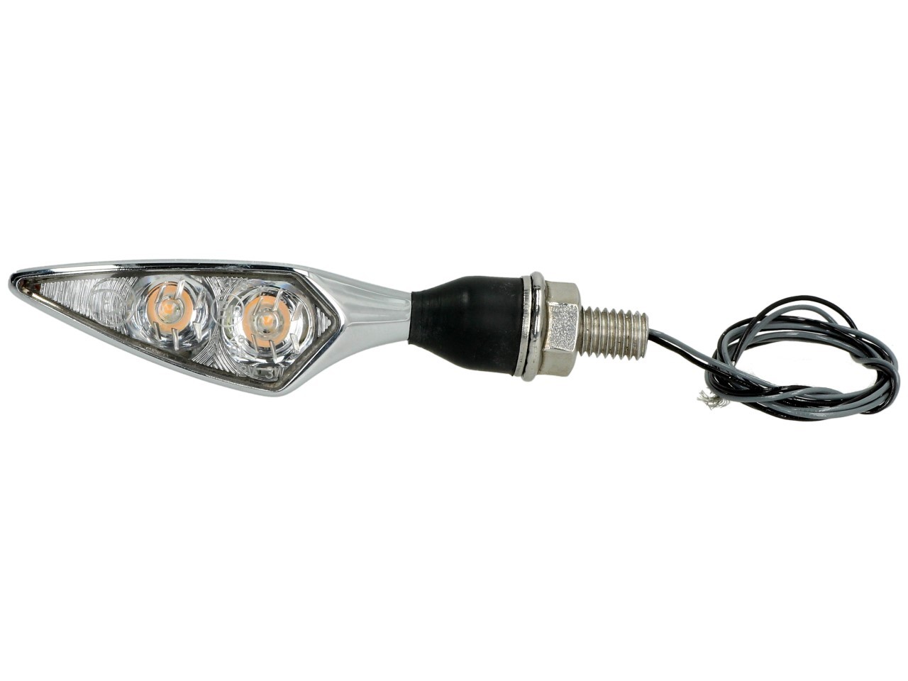 Kellermann indicator, Rhombus Extreme, staal, LED, VR/HL, 12 V, glanzend chroom, M8x20, E-goedgekeurd