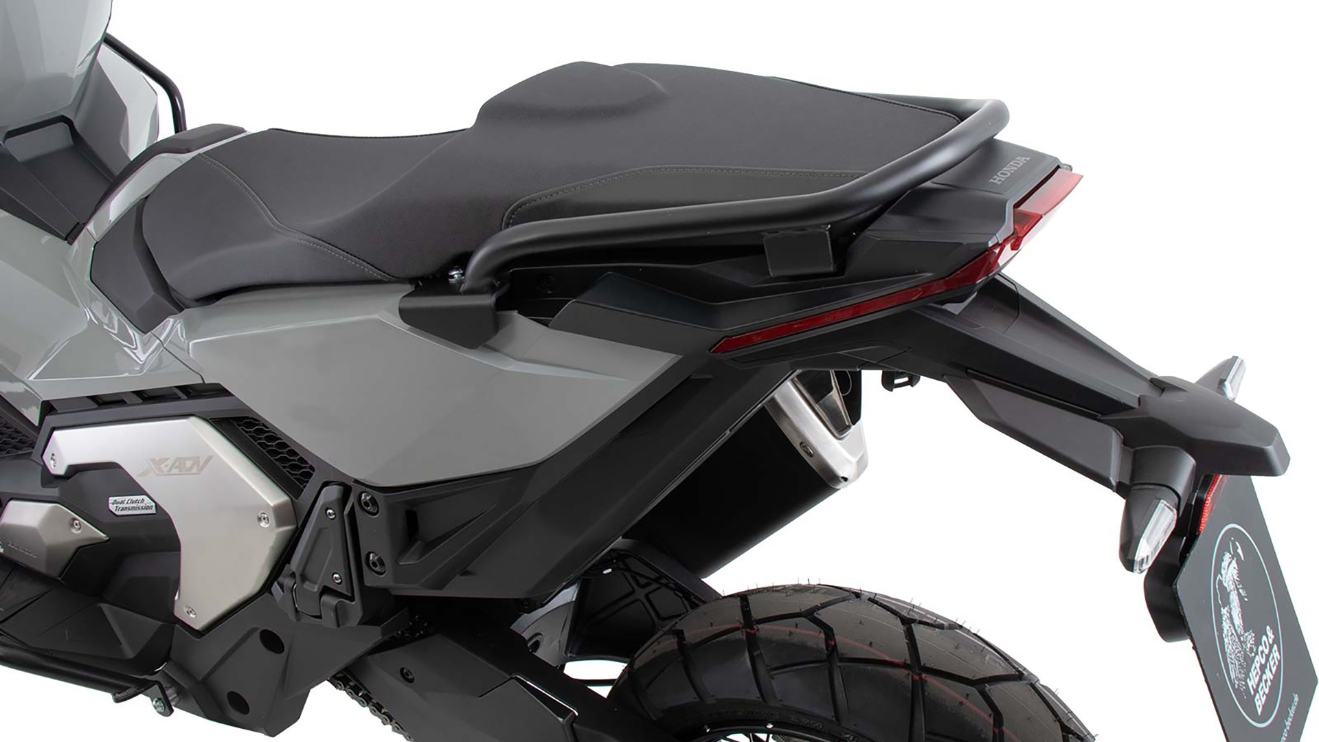 Passagiersbeugel/reling zwart voor achterdemper voor Honda X-ADV 750 (21-24) Hepco & Becker
