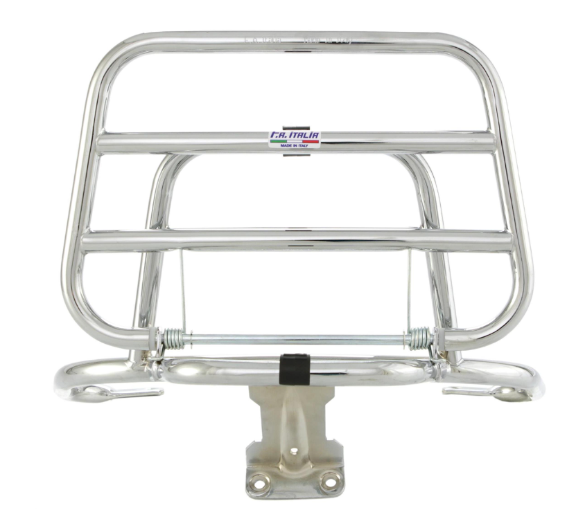 Bagagerek achteraan voor Vespa LX /LXV /S 50-150cc, opvouwbaar, chroom