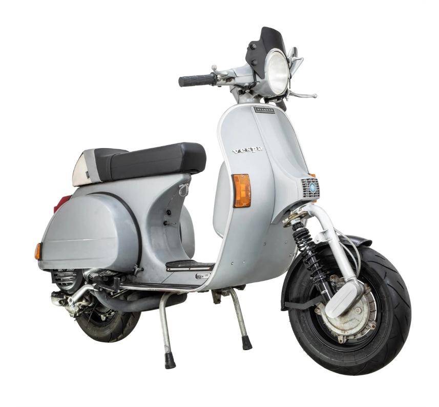 Spatbord 2.0 Garelli EVO II voor Vespa PX 80-200ccm, carbon helder, beugel zwart