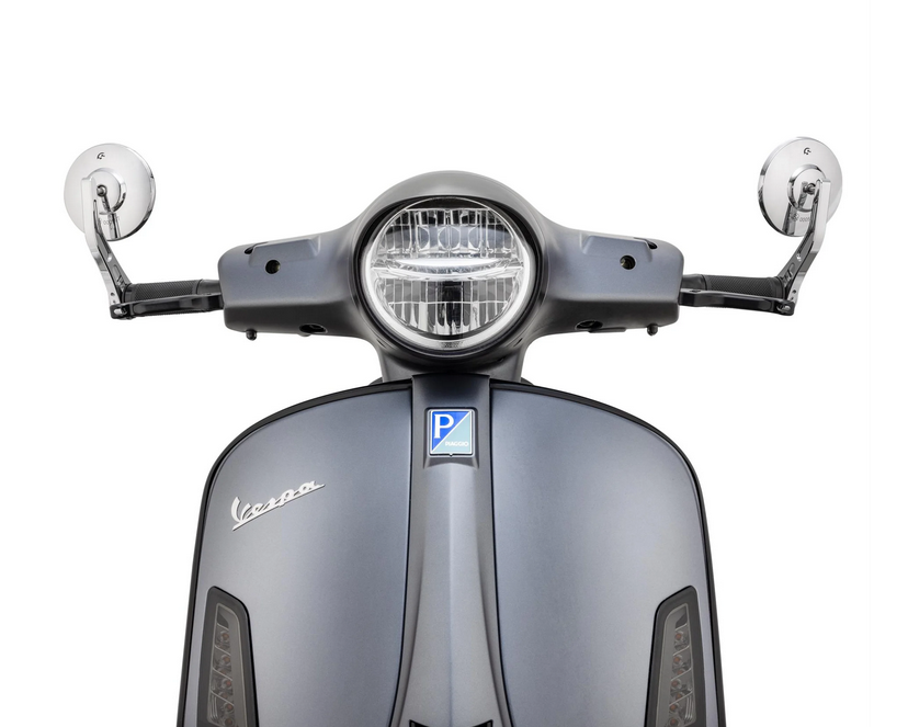 Stuurkapspiegel voor Vespa, links of rechts, rond, chroom