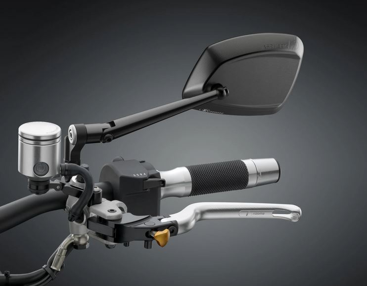 Spiegel RIZOMA 4D links voor Vespa, zwart geanodiseerd